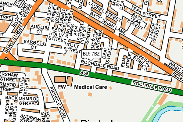 BL9 7BZ map - OS OpenMap – Local (Ordnance Survey)