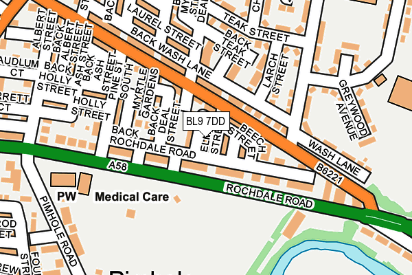 BL9 7DD map - OS OpenMap – Local (Ordnance Survey)