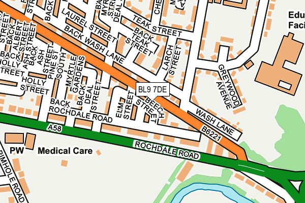 BL9 7DE map - OS OpenMap – Local (Ordnance Survey)
