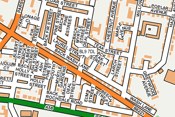 BL9 7DL map - OS OpenMap – Local (Ordnance Survey)