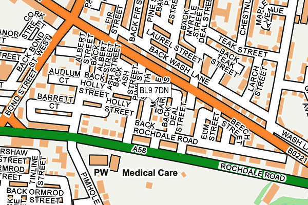 BL9 7DN map - OS OpenMap – Local (Ordnance Survey)