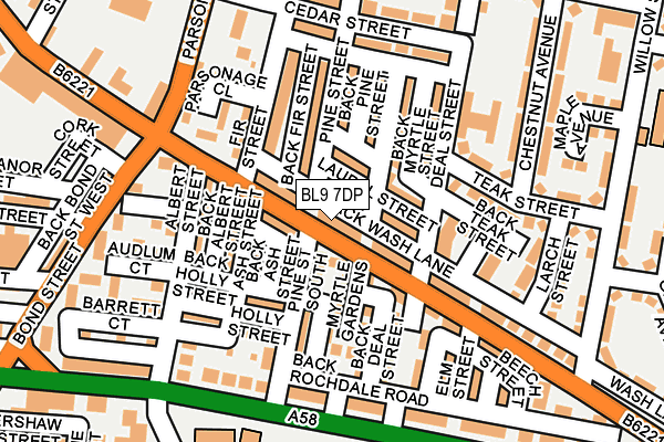 BL9 7DP map - OS OpenMap – Local (Ordnance Survey)