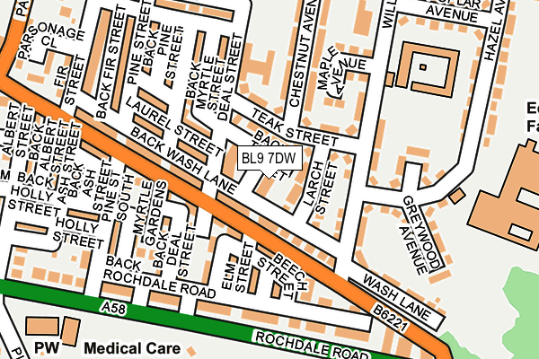 BL9 7DW map - OS OpenMap – Local (Ordnance Survey)