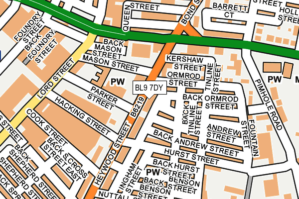 BL9 7DY map - OS OpenMap – Local (Ordnance Survey)