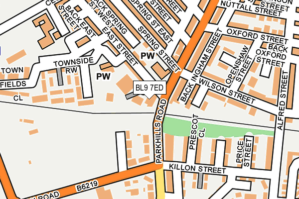 BL9 7ED map - OS OpenMap – Local (Ordnance Survey)