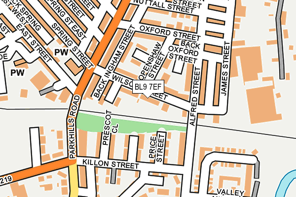 BL9 7EF map - OS OpenMap – Local (Ordnance Survey)