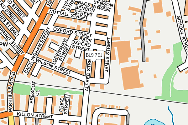 BL9 7EJ map - OS OpenMap – Local (Ordnance Survey)