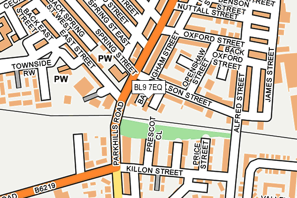 BL9 7EQ map - OS OpenMap – Local (Ordnance Survey)