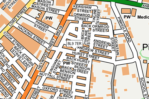 BL9 7ER map - OS OpenMap – Local (Ordnance Survey)