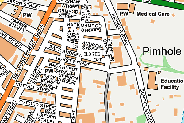 BL9 7ES map - OS OpenMap – Local (Ordnance Survey)