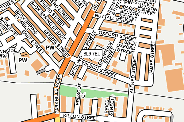 BL9 7EU map - OS OpenMap – Local (Ordnance Survey)