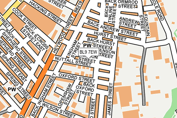 BL9 7EW map - OS OpenMap – Local (Ordnance Survey)