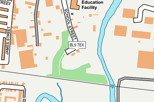 BL9 7EX map - OS OpenMap – Local (Ordnance Survey)