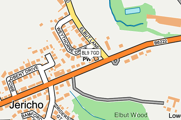 BL9 7GD map - OS OpenMap – Local (Ordnance Survey)