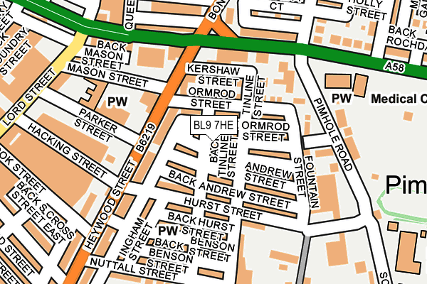 BL9 7HE map - OS OpenMap – Local (Ordnance Survey)