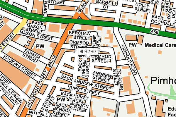 BL9 7HG map - OS OpenMap – Local (Ordnance Survey)