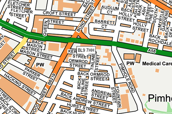 BL9 7HH map - OS OpenMap – Local (Ordnance Survey)