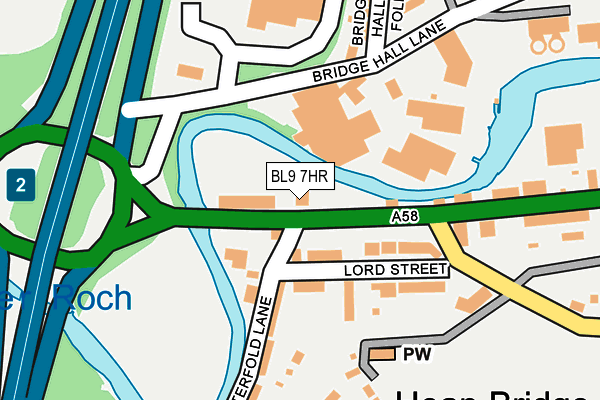 BL9 7HR map - OS OpenMap – Local (Ordnance Survey)
