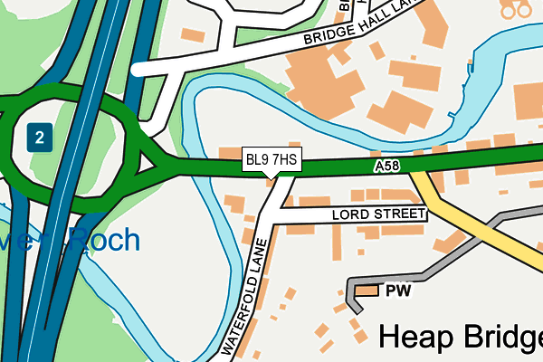 BL9 7HS map - OS OpenMap – Local (Ordnance Survey)