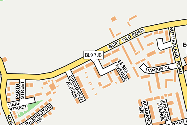 BL9 7JB map - OS OpenMap – Local (Ordnance Survey)