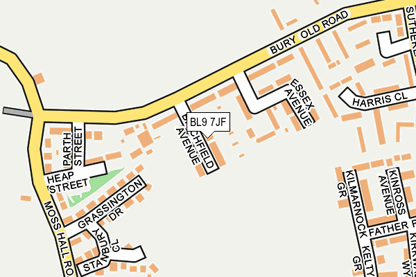 BL9 7JF map - OS OpenMap – Local (Ordnance Survey)