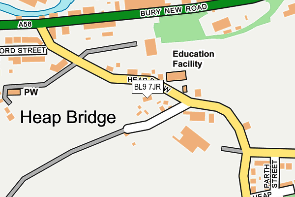 BL9 7JR map - OS OpenMap – Local (Ordnance Survey)