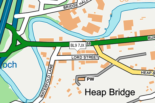 BL9 7JX map - OS OpenMap – Local (Ordnance Survey)