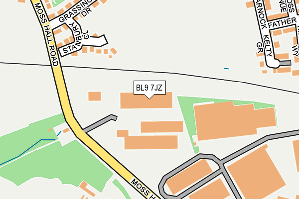 BL9 7JZ map - OS OpenMap – Local (Ordnance Survey)