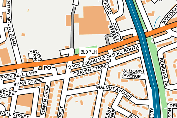 BL9 7LH map - OS OpenMap – Local (Ordnance Survey)
