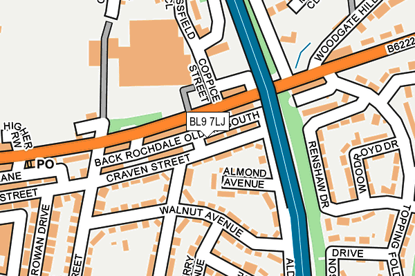 BL9 7LJ map - OS OpenMap – Local (Ordnance Survey)