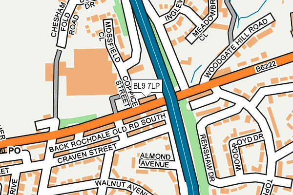 BL9 7LP map - OS OpenMap – Local (Ordnance Survey)