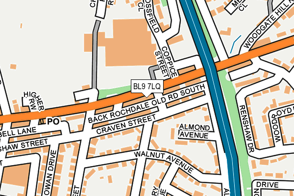 BL9 7LQ map - OS OpenMap – Local (Ordnance Survey)