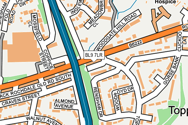 BL9 7LR map - OS OpenMap – Local (Ordnance Survey)