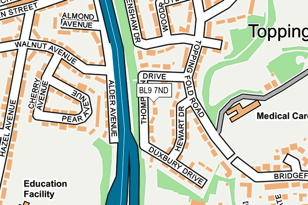BL9 7ND map - OS OpenMap – Local (Ordnance Survey)