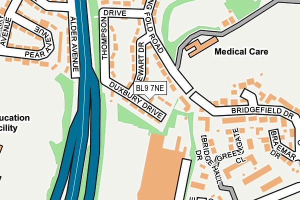 BL9 7NE map - OS OpenMap – Local (Ordnance Survey)