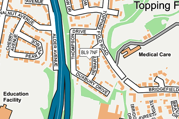 BL9 7NF map - OS OpenMap – Local (Ordnance Survey)
