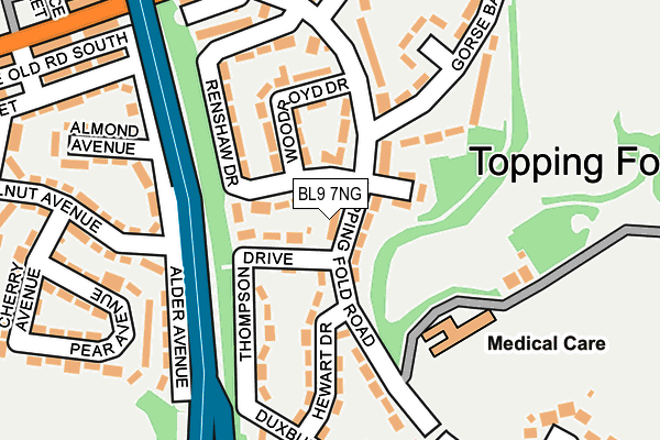 BL9 7NG map - OS OpenMap – Local (Ordnance Survey)