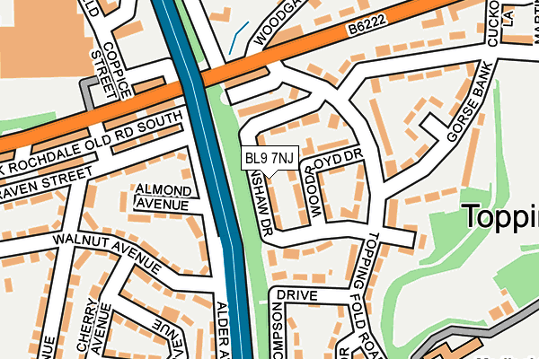 BL9 7NJ map - OS OpenMap – Local (Ordnance Survey)