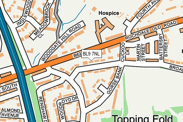 BL9 7NL map - OS OpenMap – Local (Ordnance Survey)