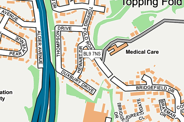 BL9 7NS map - OS OpenMap – Local (Ordnance Survey)