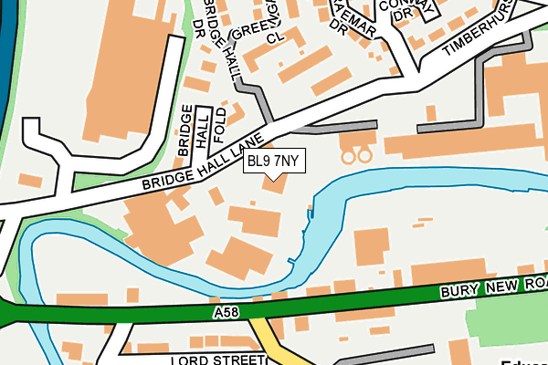 BL9 7NY map - OS OpenMap – Local (Ordnance Survey)