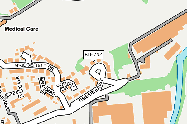 BL9 7NZ map - OS OpenMap – Local (Ordnance Survey)