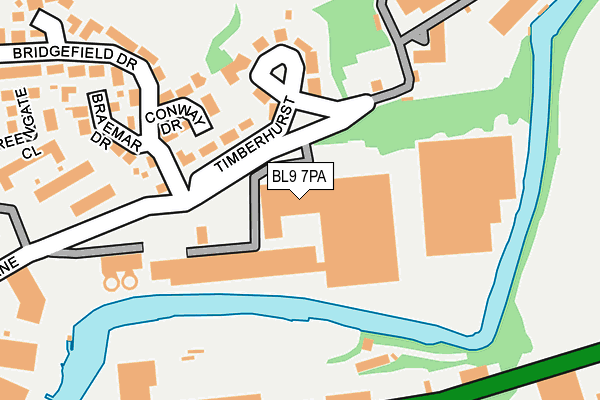 BL9 7PA map - OS OpenMap – Local (Ordnance Survey)