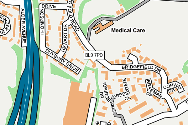 BL9 7PD map - OS OpenMap – Local (Ordnance Survey)