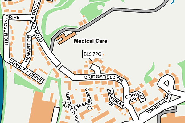 BL9 7PG map - OS OpenMap – Local (Ordnance Survey)