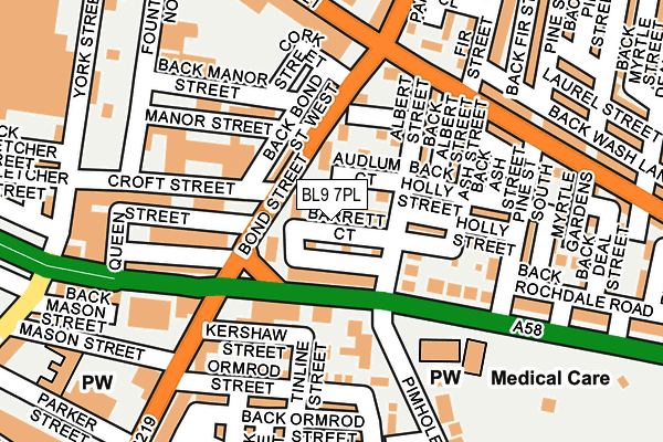 BL9 7PL map - OS OpenMap – Local (Ordnance Survey)