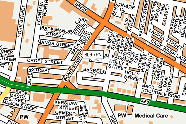 BL9 7PN map - OS OpenMap – Local (Ordnance Survey)