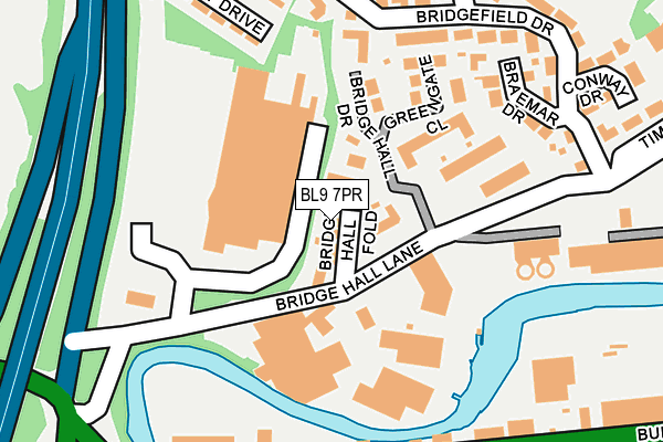 BL9 7PR map - OS OpenMap – Local (Ordnance Survey)
