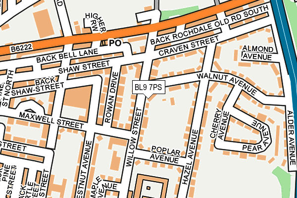 BL9 7PS map - OS OpenMap – Local (Ordnance Survey)