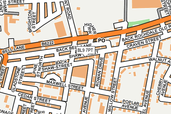 BL9 7PT map - OS OpenMap – Local (Ordnance Survey)